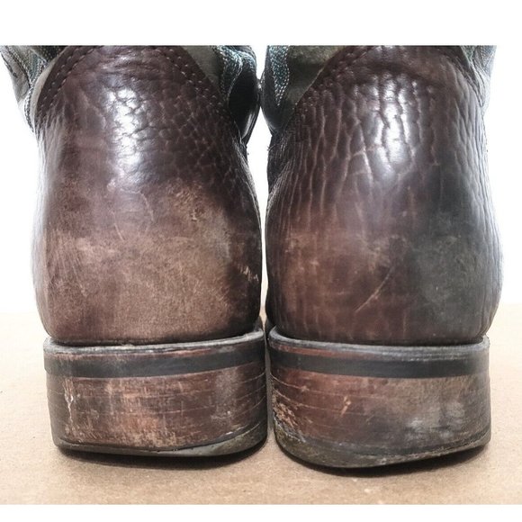 Double H Leather Square Toe Cowboy Boots Mens Size 13D Brown Gray DH3575 - Picture 9 of 13